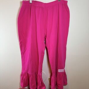 Ruffle Girl Big Ruffle Crop Pants Women's Pink Size XXL Flowy
